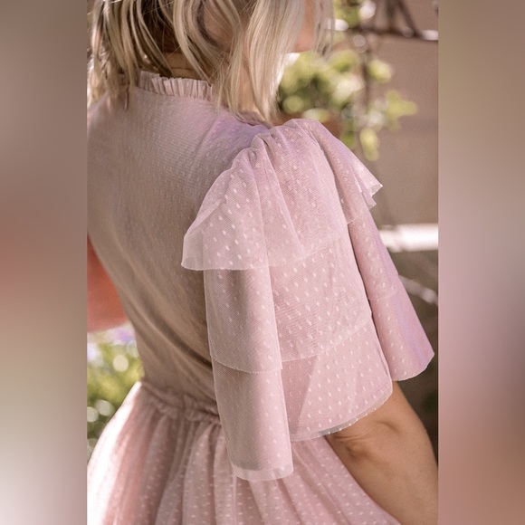 NWT Ivy City Co Tara Blush Tulle Dress Size Medium - Picture 5 of 7